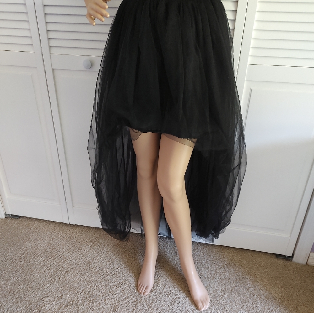 Halloween costume Idea Make It Goth,Tulle Tiered Layered maxi Mini skirt Black - Picture 3 of 11